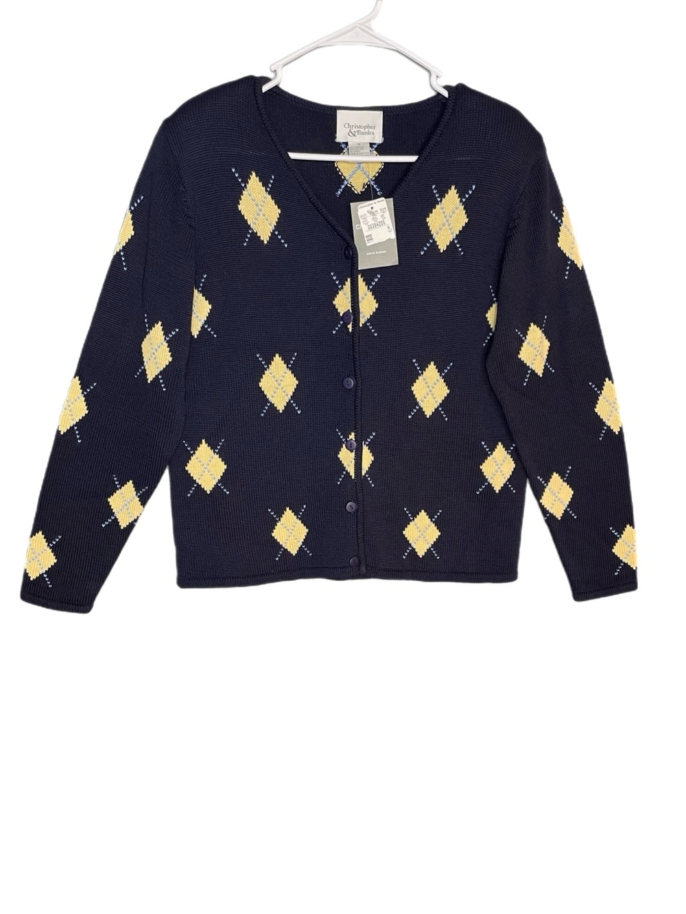 Christopher & Banks Button Up Cardigan Sweater w/ Shoulder Pads Size Medium